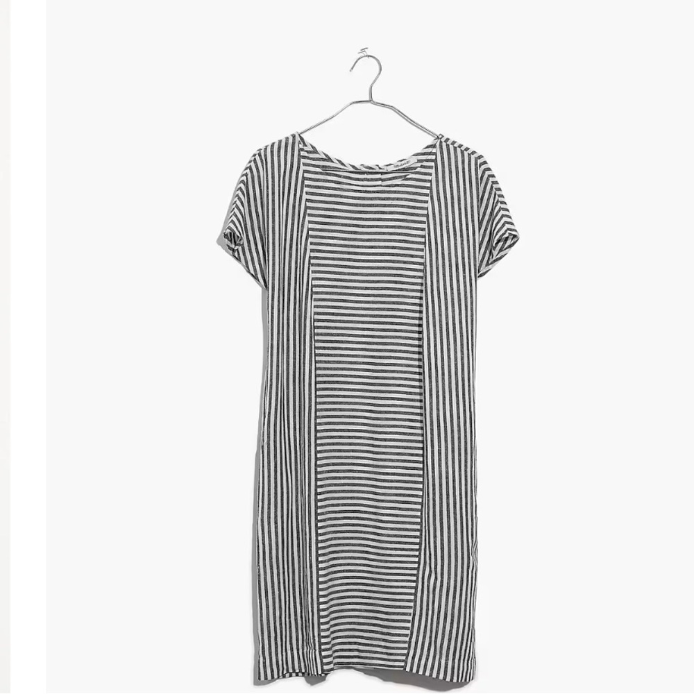 Madewell Striped play button down tee dress Dress NWOT